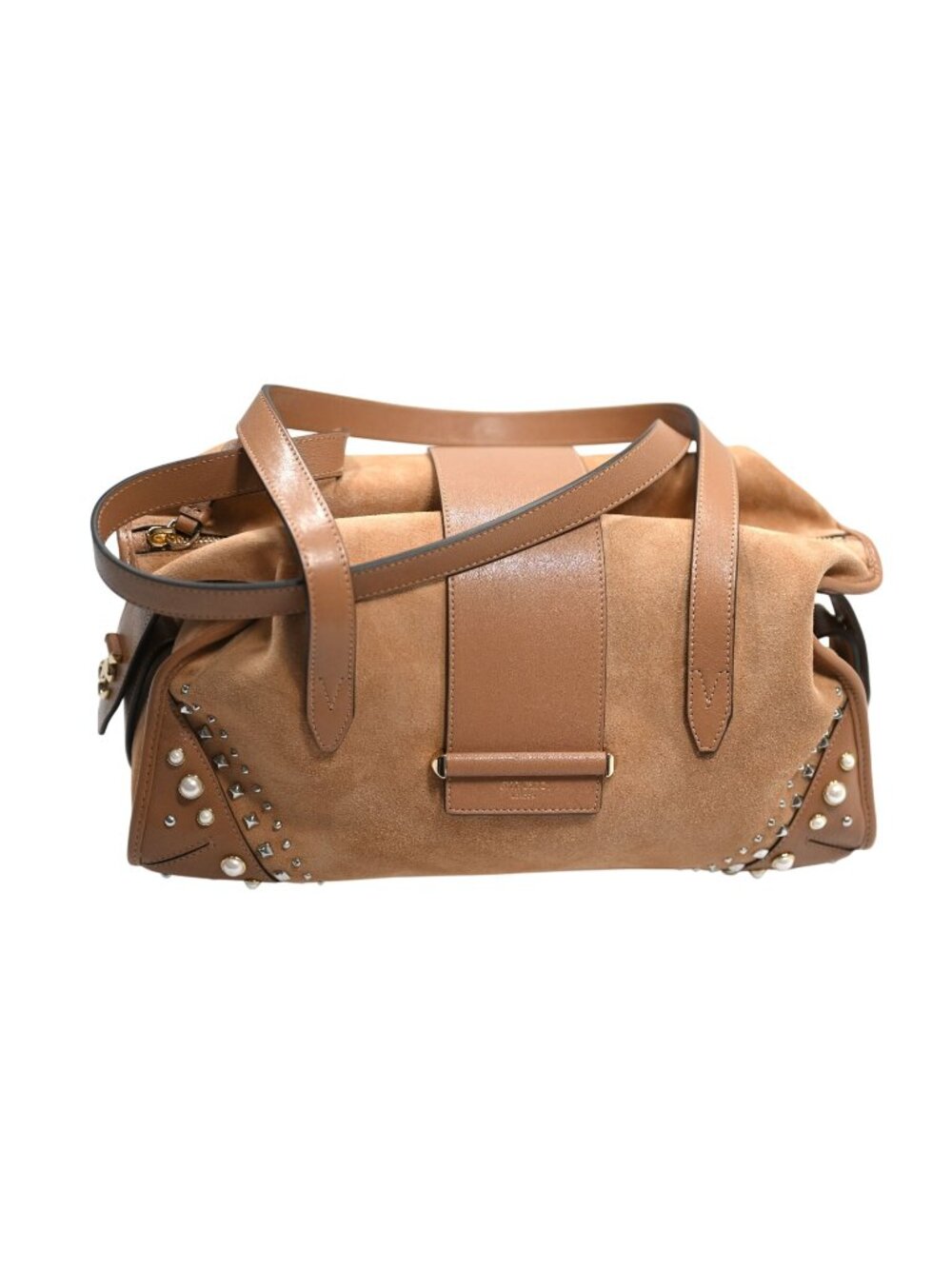 Jimmy Choo Filo Bar Medium Holdall Bag in Toffee Suede